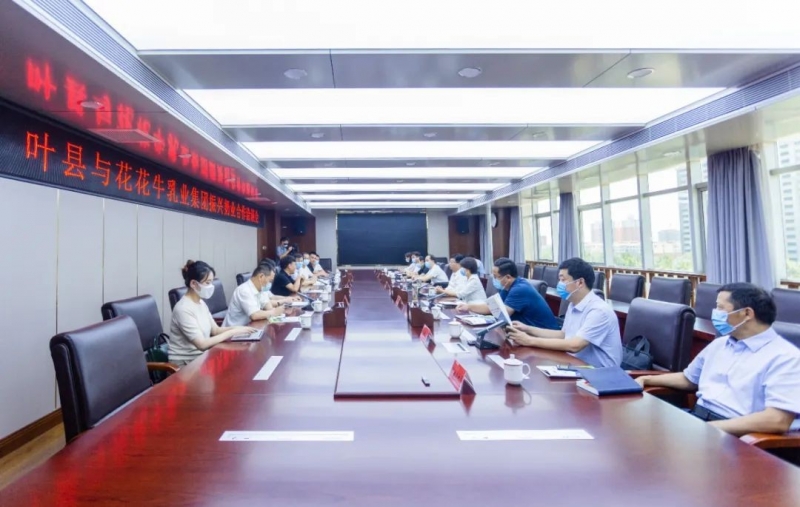 康健河南·振兴奶业｜叶县与28圈乳业集团举行相助洽谈会